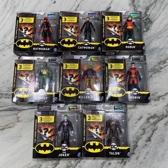 DC Batman The Caped Crusader‎ Spin Master Action Figure Lot of 8 First Edition